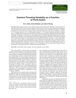 Overarm Throwing Variability as a Function of Trunk