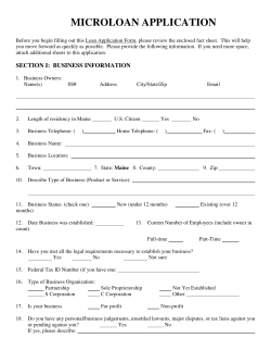 MICROLOAN APPLICATION