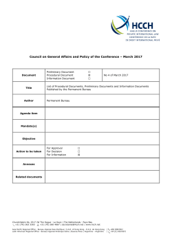 List of Procedural Documents, Preliminary Documents and