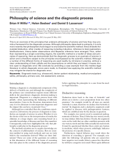 Philosophy of science and the diagnostic process