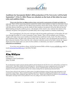 Audition Letter with Schedules 2016