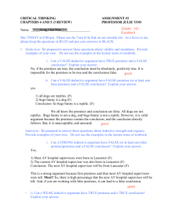 Examples of Excellent Answers to ASSIGNMENT #2