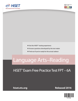 Language Arts - Reading HiSET Exam Free Practice Test FPT