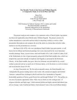 The Morality Works of Jan Steen and William