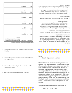 double replacement student lab instructions
