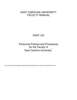 ECU Faculty Manual Part VIII-Section II