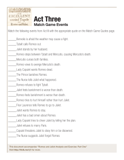 Romeo and Juliet Match Game