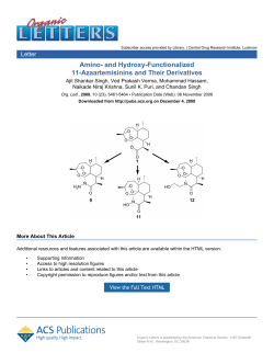 and Hydroxy-Functionalized 11-Azaartemisinins and Their Derivatives