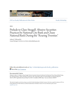 Prelude to Glass-Steagall: Abusive Securities Practices by National
