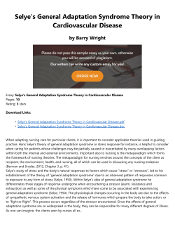 Selye`s General Adaptation Syndrome Theory in Cardiovascular