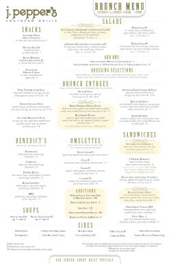 BRUNCH MENU - J. Pepper`s