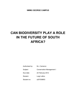 can biodiversity play a role in the future of south africa?