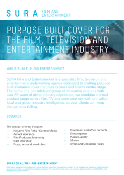 PURPOSE BUILT COVER FOR THE FILM, TELEVISION AND