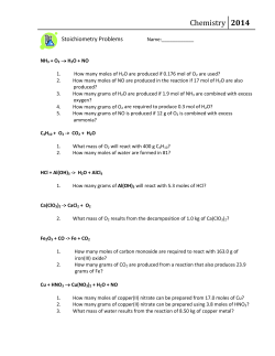 Stoichiometry Problems