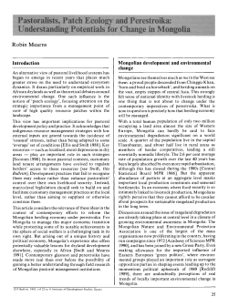 Pastoralists, Patch Ecology and Perestroika: Understanding