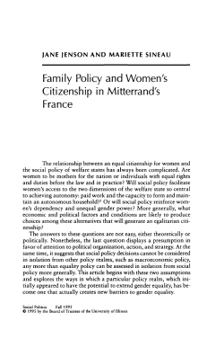 Family Policy and Women`s Citizenship in