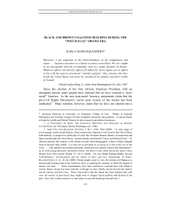 BLACK AND BROWN COALITION BUILDING DURING