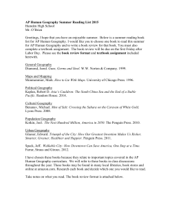 AP Human Geography Summer Reading List