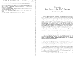 Excerpts from Cures: A Gay Man`s Odyssey