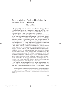 Perez v. Mortgage Bankers: Heralding the Demise of