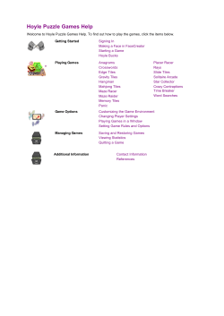 Hoyle Puzzle Games Help