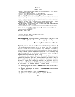 reviews Martin Haspelmath, Indefinite pronouns (Oxford Studies in