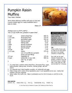 Pumpkin Raisin Muffins - Integrated Behavioral Health