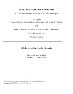 CS Lewis and the Angelic Hierarchy