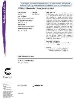 Matchmaker Insert Check PCR Mix 2