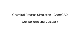Chemical Process Simulation - ChemCAD Components and Databank