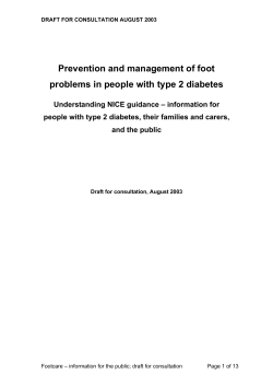 Footcare - 2nd Consultation, Information for the Public