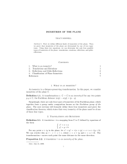ISOMETRIES OF THE PLANE - University of Chicago Math