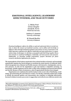 Emotional Intelligence, Leadership Effectiveness, and Team Outcomes