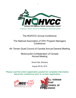 The NOHVCC Annual Conference The National Association of OHV