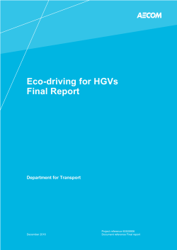 Eco-driving for HGVs Final Report