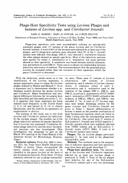 Isolates of Levinea spp. and Citrobacter freundii