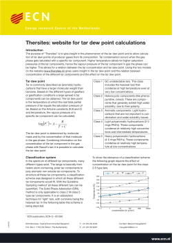 Thersites: website for tar dew point calculations