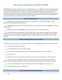 Succession Planning Checklist NSBAR