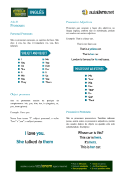 Pronouns - Aula Livre