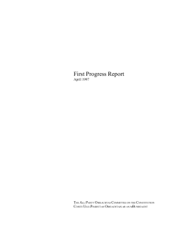 First Progress Report - Constitutional Convention