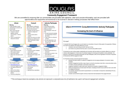 Community Engagement Framework Inform Consult Actively
