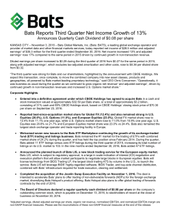 Bats Reports Third Quarter Net Income Growth of 13%