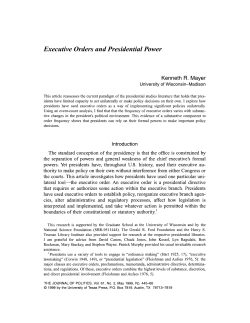 Executive Orders and Presidential Power - People