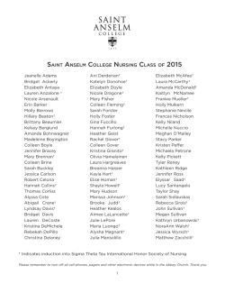 S a C n C of 2015 - Saint Anselm College