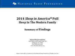 2014 Sleep in America Poll - National Sleep Foundation