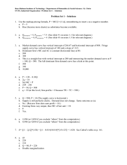 Problem Set 1 &ndash; Solutions 1. Use the markup pricing formula, P