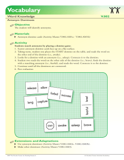 Antonym Dominoes - Florida Center for Reading Research