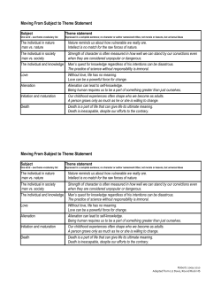 Moving From Subject to Theme Statement
