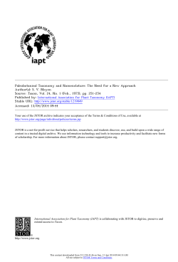 Paleobotanical Taxonomy and Nomenclature