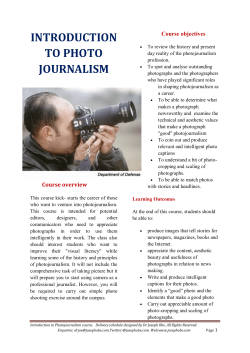 introduction to photo journalism